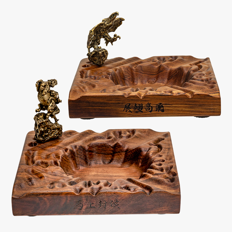 LUBINSKI鲁宾斯基 中古风雪茄专用烟灰缸高档轻奢客厅招财艺术铜摆件 YJA-20055