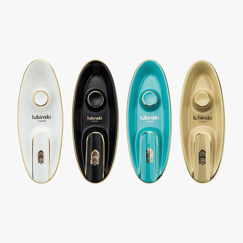 LUBINSKI鲁宾斯基雪茄烟灰缸单槽骨瓷灭烟器个性时尚雪茄烟缸古巴雪茄配件 YJA-20009